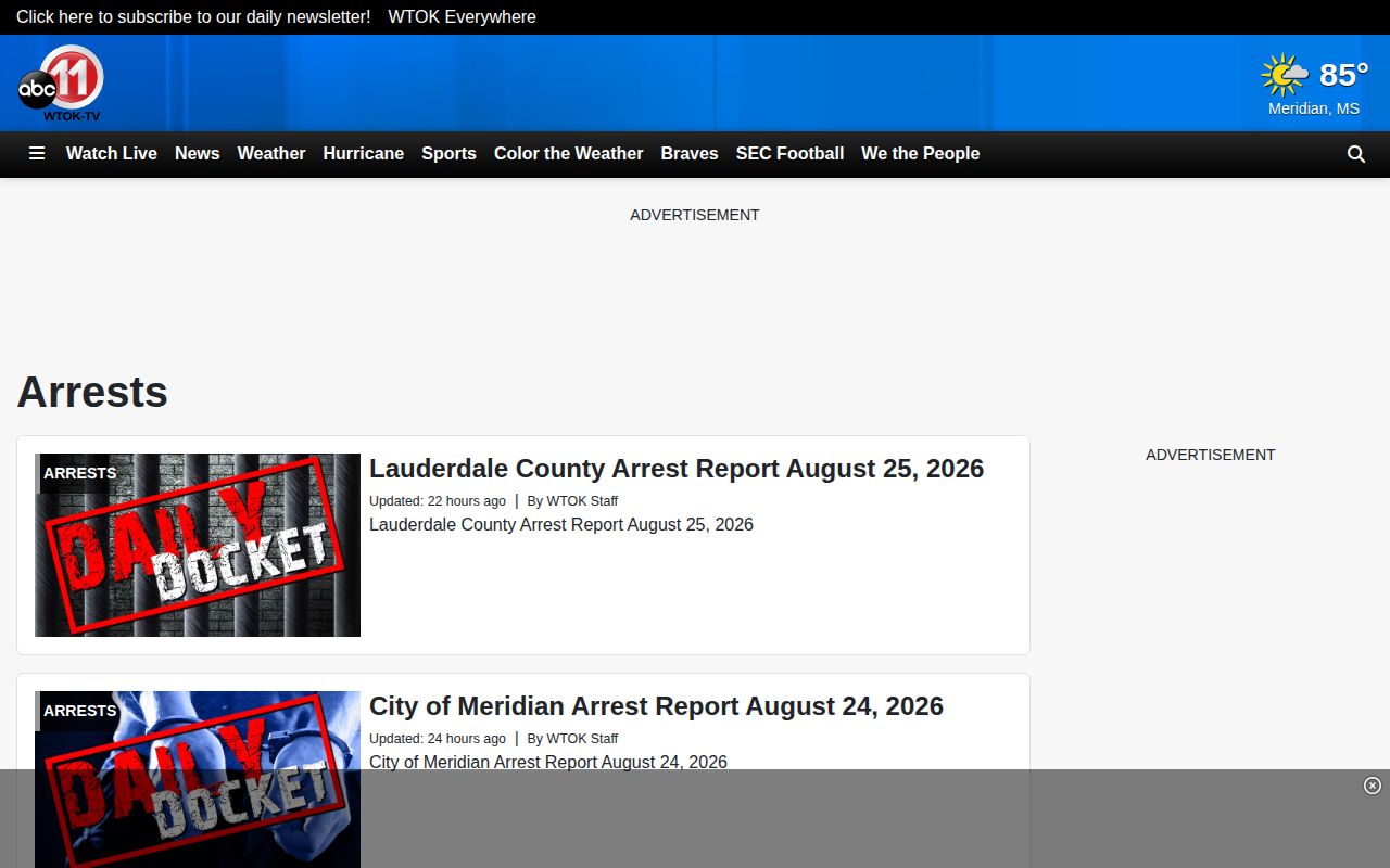 Kemper County crime news WTOK crime and arrests index